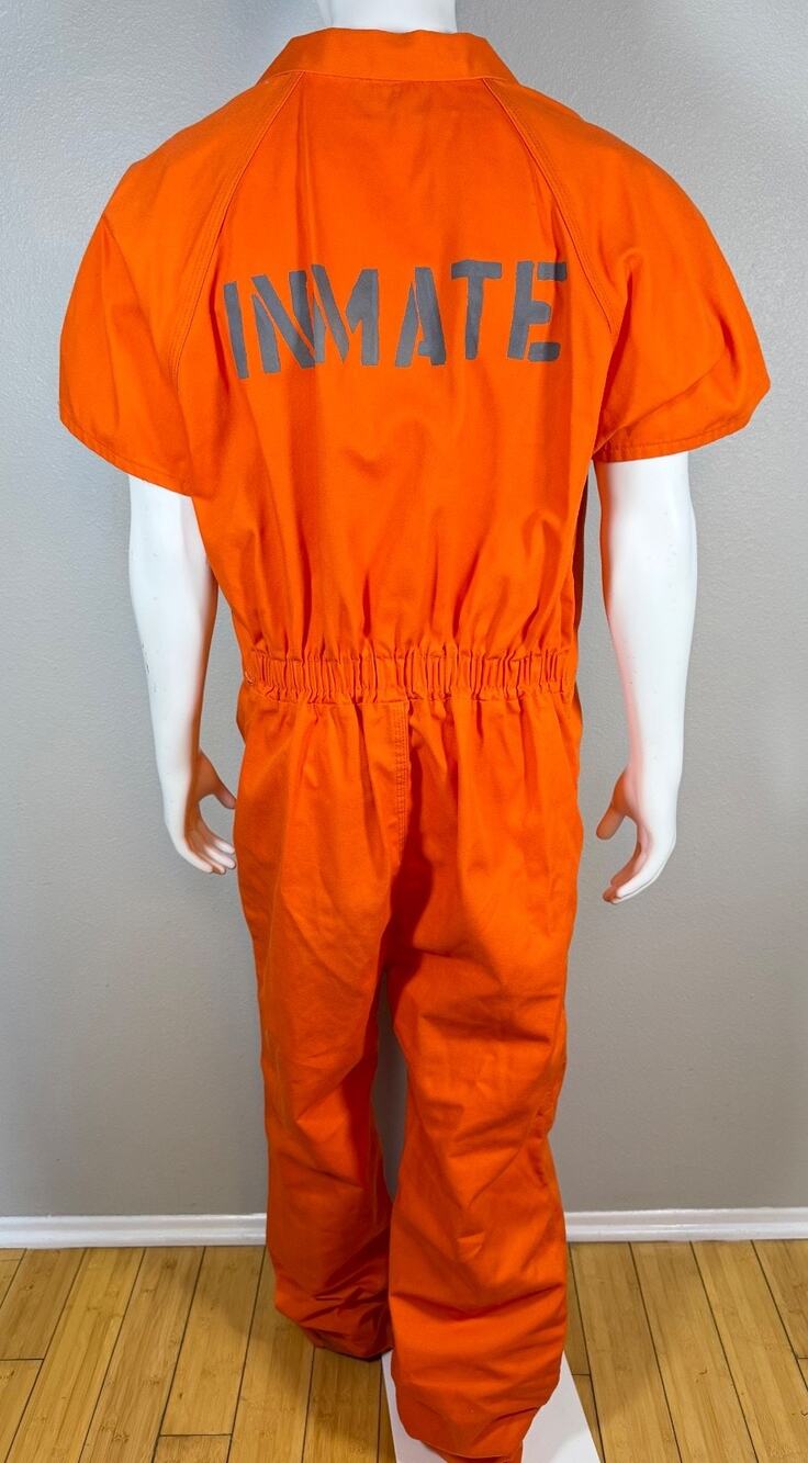Genuine Bob Barker Prison Jail Inmate 2968 Orange Jumpsuit 2XL Studio Wardrobe